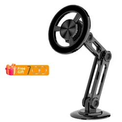 Universal 360° Rotating Magnetic Car Phone Holder - Foldable Stand & Air Vent Mount (Black)