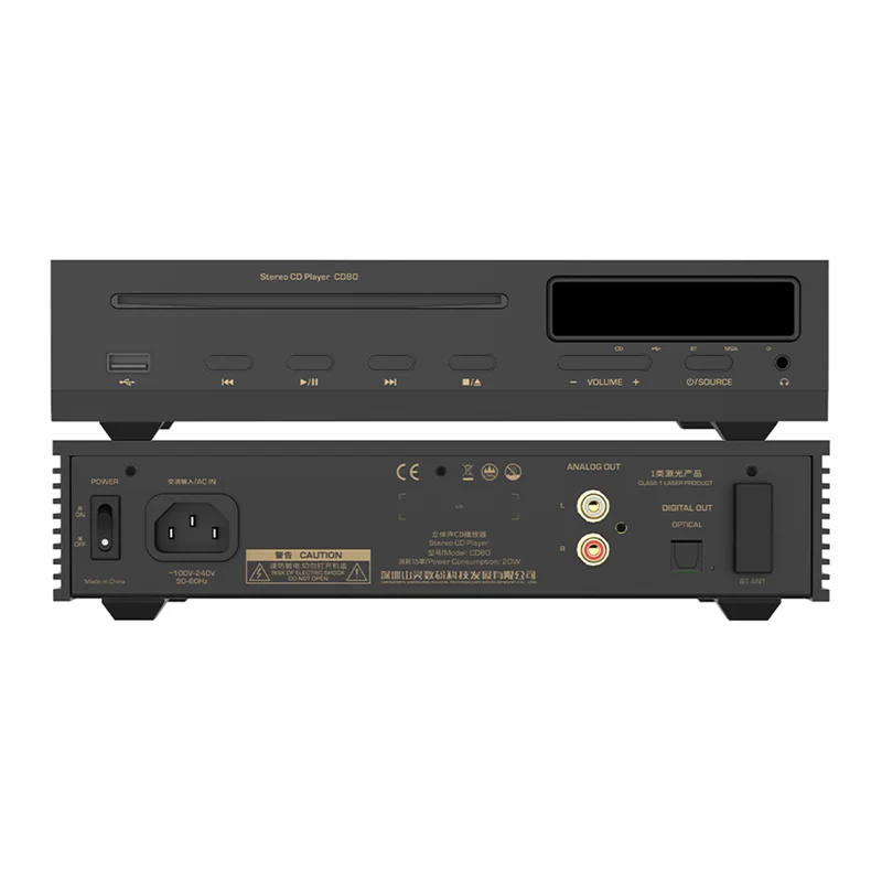 

SHANLING CD80 MQA CD Player Phillips Drive ES9219MQ DAC LTA8092 Amplifier chip Hi-Res Audio Bluetooth Input LDAC