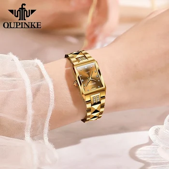OUPINKE TOP Brand Luxury Quartz Ladies Watch Imported MIYOTA Movement Automatic Watch for Women Tungsten steel Tape Waterproof 3