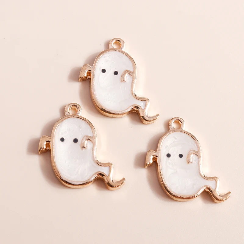 20 Stück süße Mischung Emaille Halloween Geist Kürbis Fledermaus Charms Anhänger für Schmuckherstellung Tropfen Ohrringe Halsketten Armbänder DIY Geschenke – Detail 25