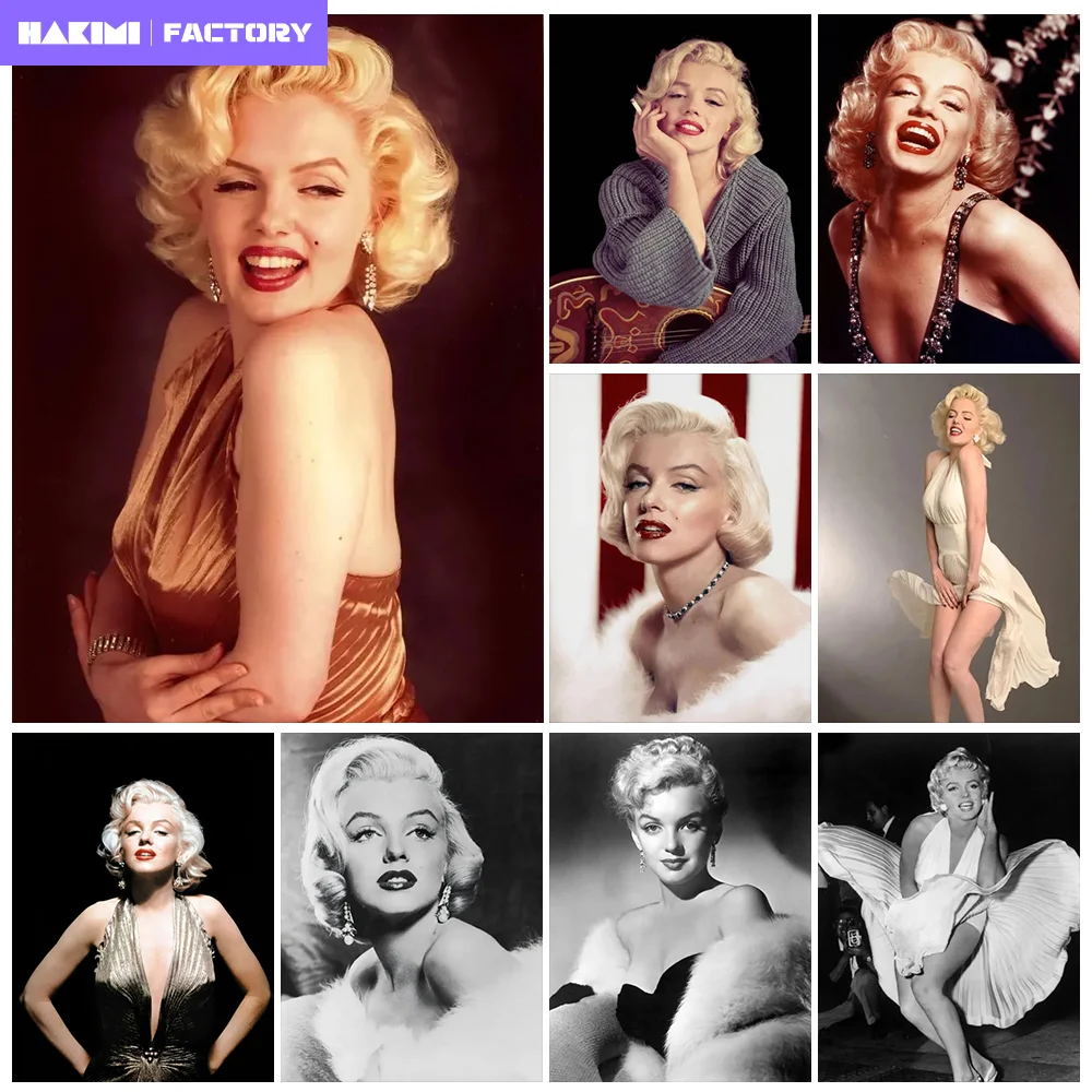 

5D AB Diamond Painting Marilyn Monroe Series Poster Full Diamond Cross Stitch Mosaic Embroidery Living Room Home Bar Cafe Decor