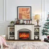 72" Electric Fireplace,FarmhouseTV Stand for TVs Up To 80 Inch, Entertainment Center with Storage for Bedroom,Fireplace TV Stand 3