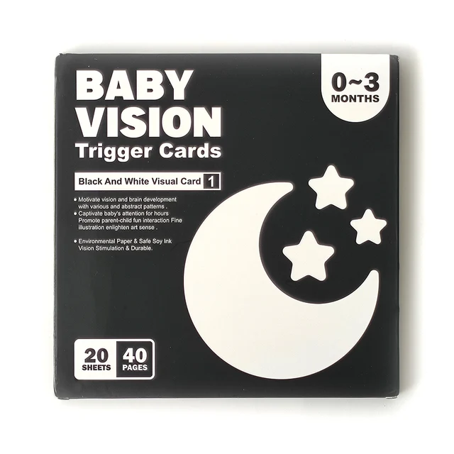 3 to 6 Months Vision Trigger Cards Early Education Cards Training Newborn  Babies Visual Stimulation Practice Montessori Toy