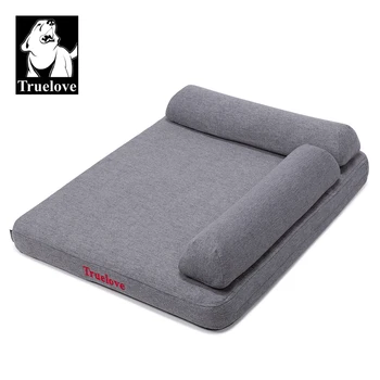7154-20fa6a.jpg Cama para mascotas con almohada de espuma viscoelástica, suave, cómoda y duradera, 100% lino