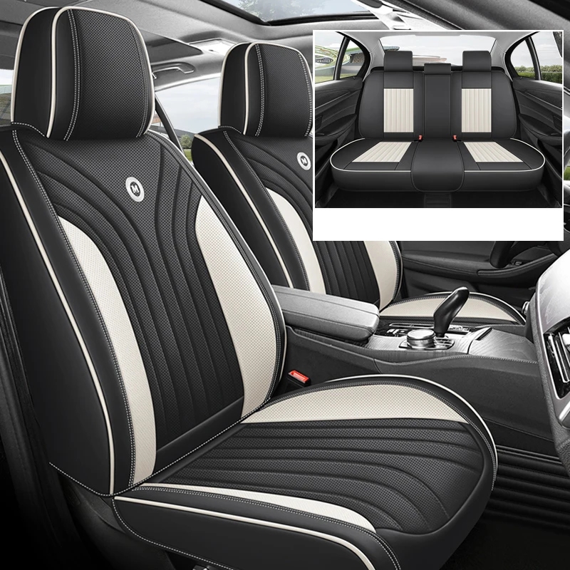 thumbnail image 1 of Juego completo de fundas de asiento de coche de cuero napa de lujo para Honda Civic 2015 Renault Koleos Astra G Tugella Jetta MK6 Accesorios interiores, 1 of 5