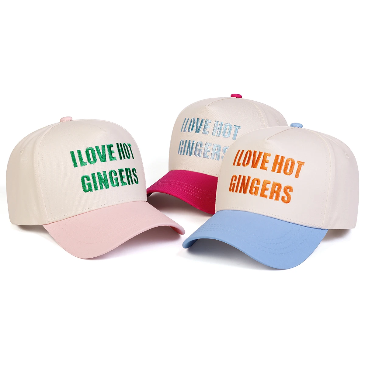Unisex ICH LIEBE HEIßE GINGERS Brief Stickerei Baseball Caps Frühling Herbst Outdoor Einstellbare Casual Hüte Sonnenschutz Hut Sport Kappe