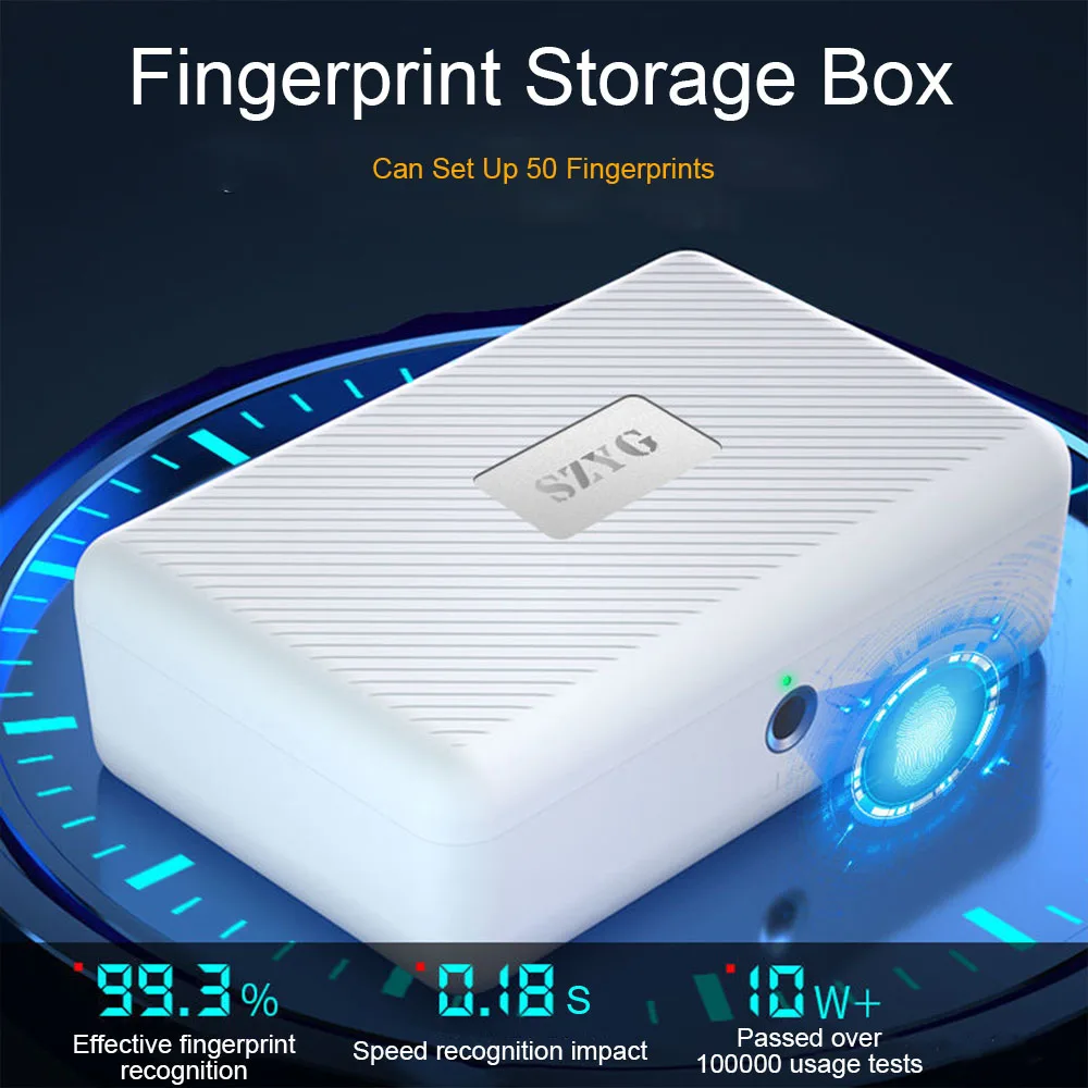 

Fingerprint Safe Box Mini Safe Key ID Card Jewelry Privacy Security Storage Box Password Lock Box Intelligent Secret Hidden Safe