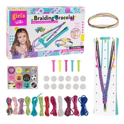 Creative DIY Bracelet Craft Kit for Kids - Friendship Making Loom with Adjustable Pegs (1 set)