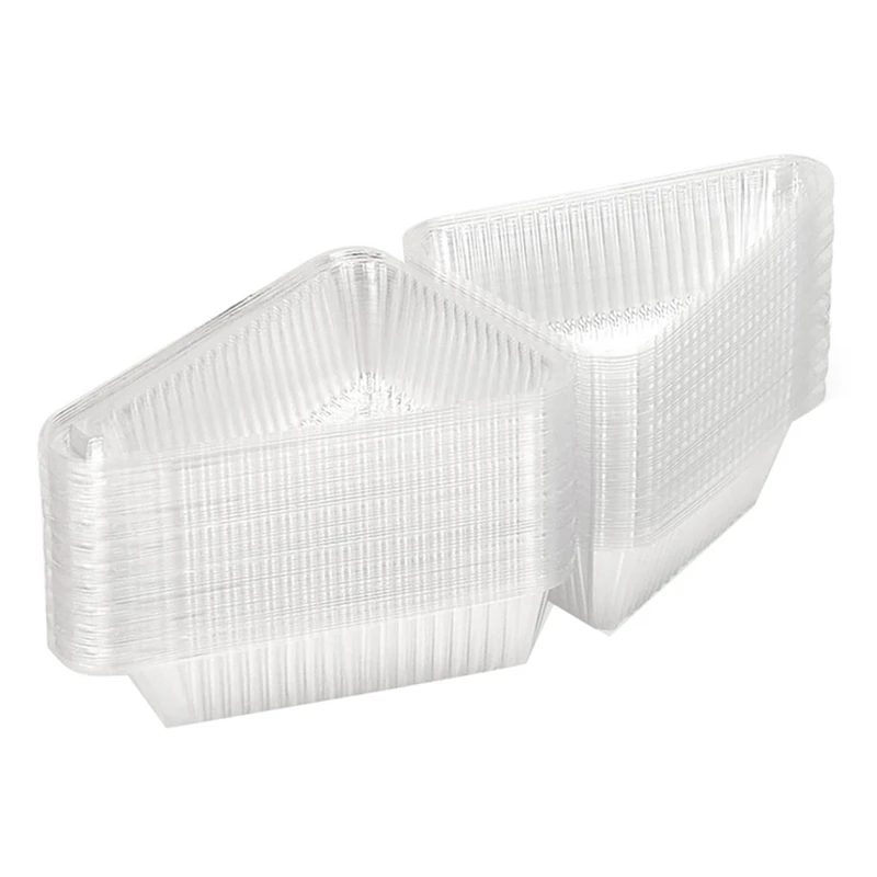 Dessert Packaging Boxes 50Pcs Cake Slice Containers With Hinged Lid Disposable Pie Slice Boxes Individual Cheesecake Containers Cake Carriers