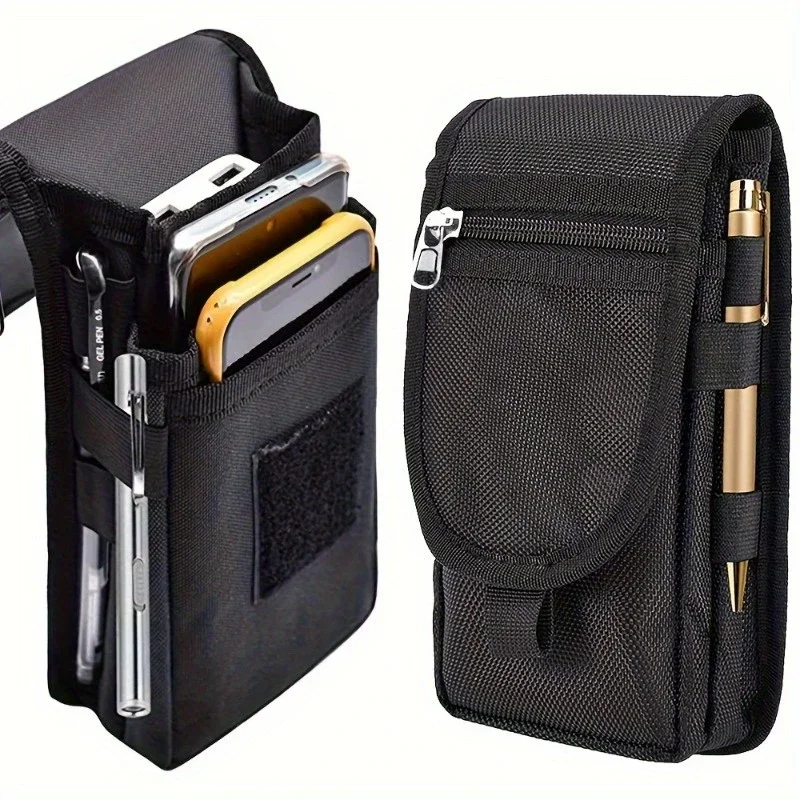 Sac de téléphone portable multifonctionnel de 6.3 pouces, pochette en tissu Oxford, pochette de ceinture pour téléphone portable, sac d'extérieur pour hommes pour Iphone 16 15