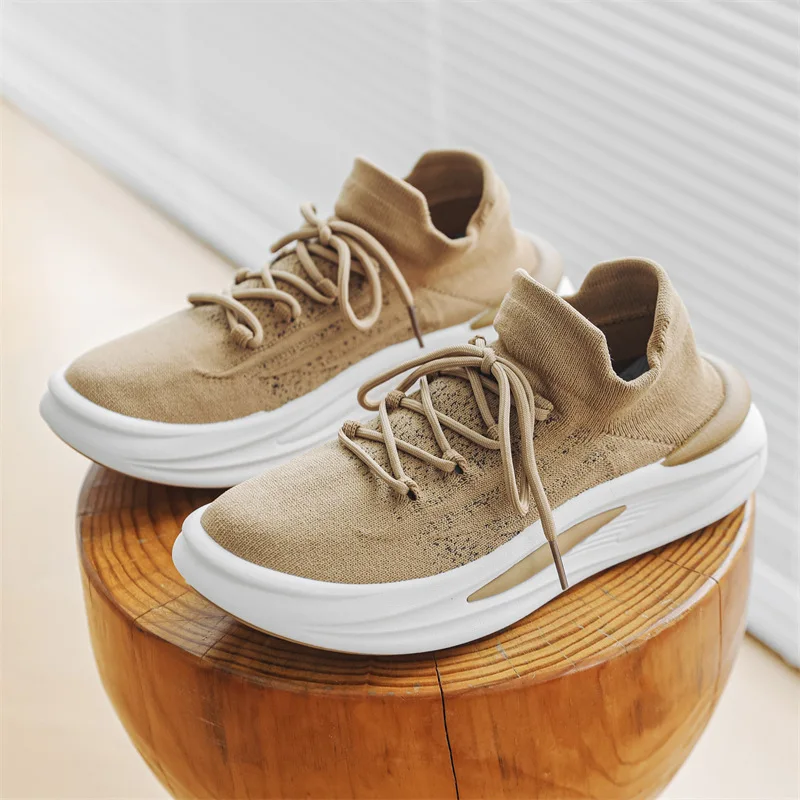 New Round Head Net Shoes Men Casual Shoes Lazy People A Slip-on Front Lacing Travel Breathable Flat Leisure Men's Sport Sneakers 5
