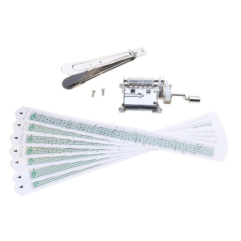 Educational Music Toy Professional Music Box Movement 15 Note with Hole Puncher Paper Tapes Gift for Family or Friend B03E