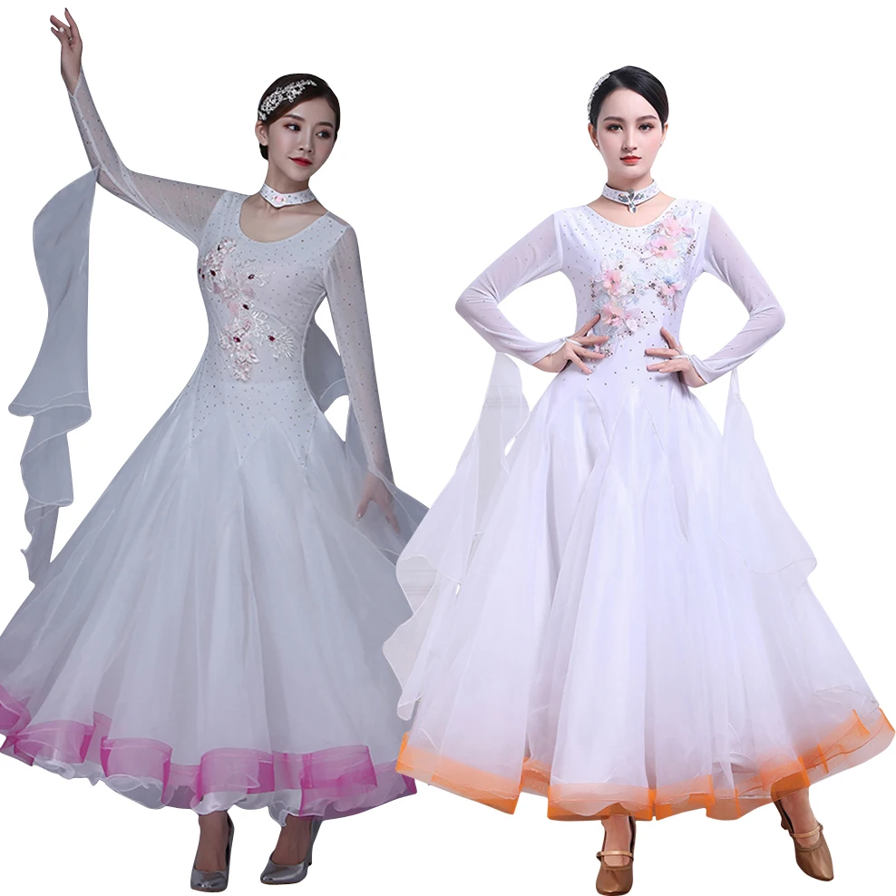 

2022 Newest Women/Female Ballroom Dance Dress Waltz Adult Modern Competition Pratice Wear Costumes Tango Rumba Clothing