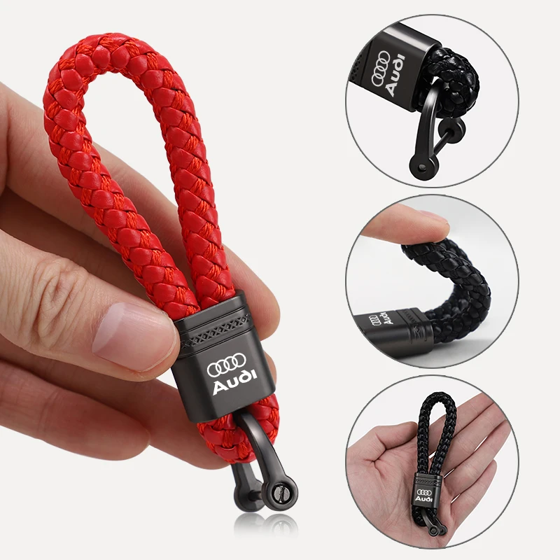 Metal Keychain Car Emblem Keyring Pendant For Audi Quattro A3 A4 A6 A5 Q5 A1 Q7 Q3 Q2 Q8 A7 A8 TT S1 SQ5 RSQ3 RSQ8