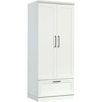 Sauder HomePlus Wardrobe/Pantry cabinets, L: 29.06" x W: 20.95" x H: 71.18", Soft White finish 1