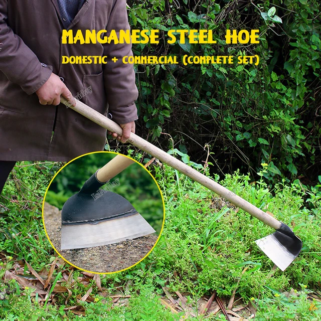 Pelle de désherbage en acier à tête de houe, houe de jardinage