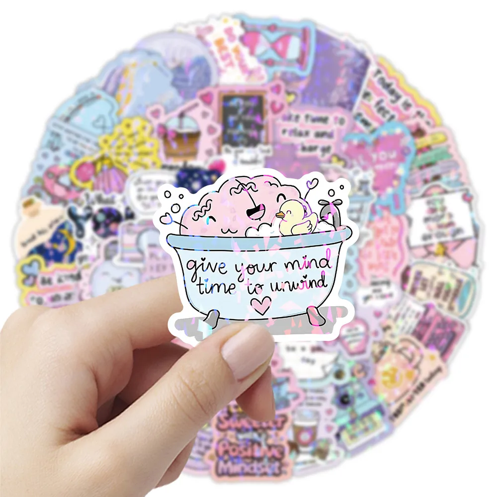 52 Pcs Cute Word Quote Aesthetic A Stickers - Decorative Decals for DIY Crafts & Decor - 6