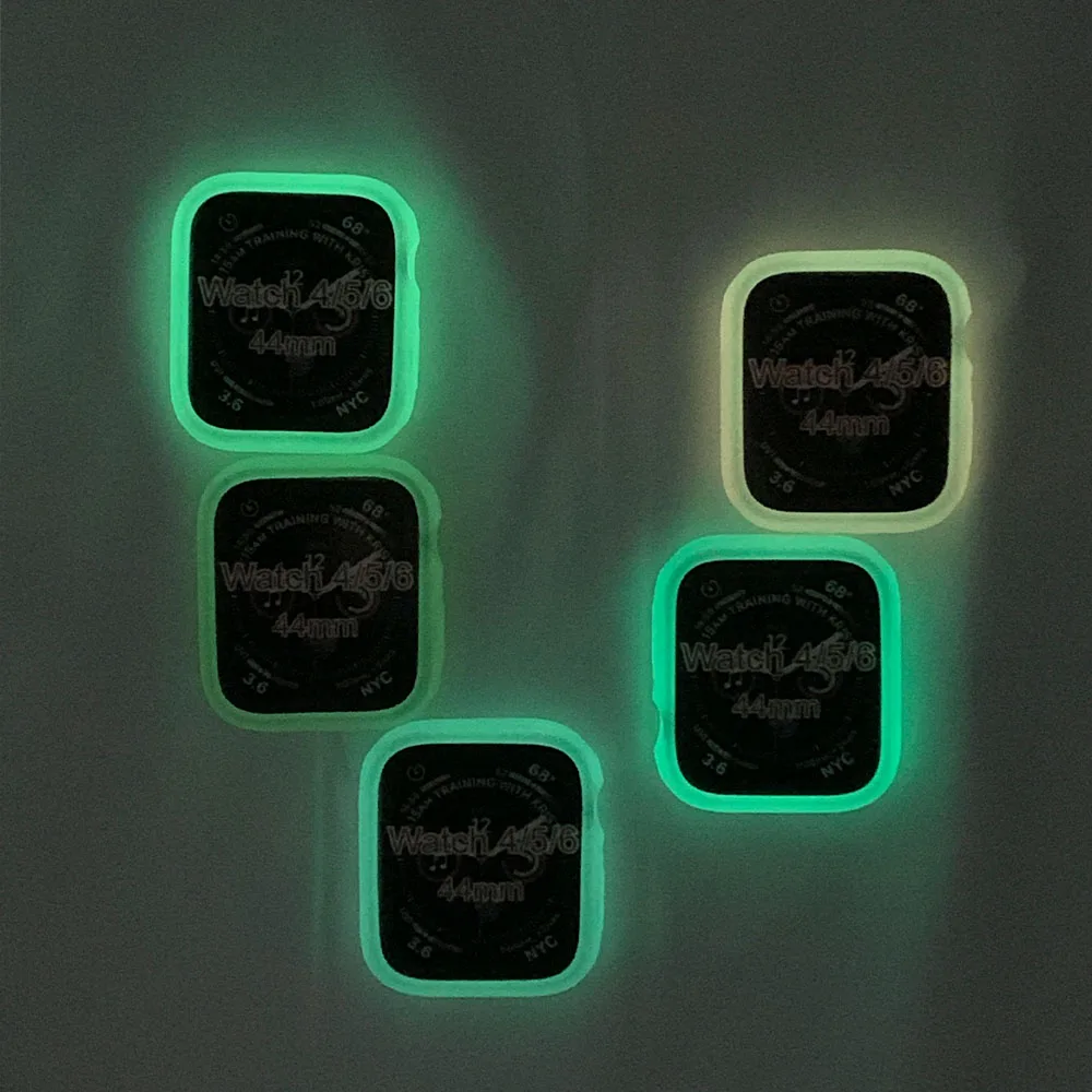 Glow-in-the-Dark Soft TPU Case for Watch, No Screen, Multiple Sizes Available