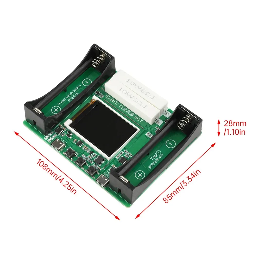 Battery Tester 18650 Lithium Battery Capacity Tester MAh MWh Capacity Division Internal Resistance Measuring Module Type-C 18650 Battery Tester