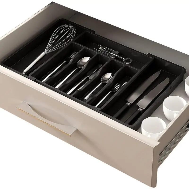 Expandable Cutlery Drawer Organizer 6 Compartment Flatware Storage Divider  Adjustable Kitchen Utensil Tray Kitchen Organization - AliExpress