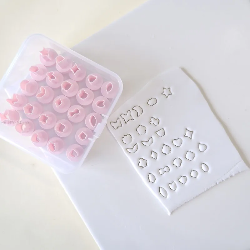 

25pcs Soft Pottery Cutting Mold MINI Flower Butterfly Pattern Clay Polymer Imprinting DIY Earrings Jewelry Pendant Making Tools