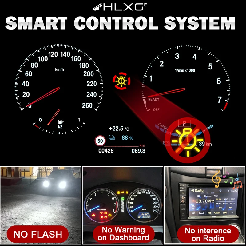 HLXG h4 led Canbus 35000LM luces led H8 H9 H11 9012 H7 LED HB3 9005 9006 HB4 LED headlight Bulbs 6000K 12V Car Light Auto Lamp