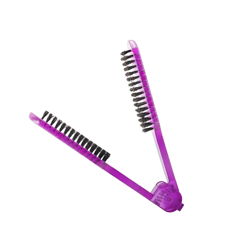 새로운 프로 세라믹 스트레이트 닝 빗 양면 헤어 브러시 클램프 미용 천연 섬유 강모 헤어 빗 Hairstylig 도구
