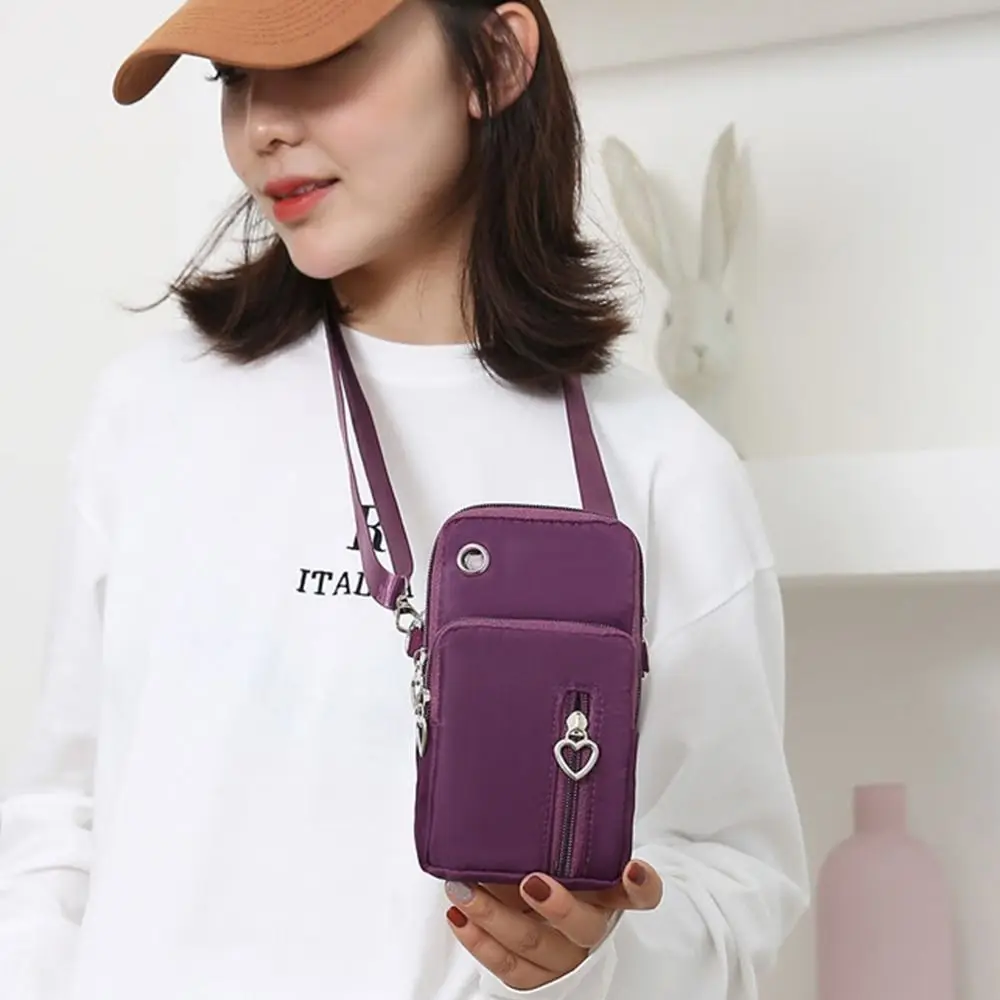 

Fashion 3 Layer Wallet With Headphone Plug Outdoors Cell Phone Pouch Phone Crossbody Bags Coin Purse Shoulder Bag