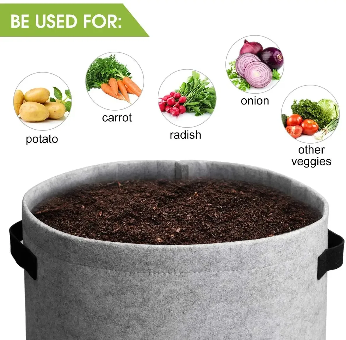 3Styles Felt plant grow bags nonwoven fabric garden potato pot greenhouse vegetable growing bags moisturizing vertical tools 3