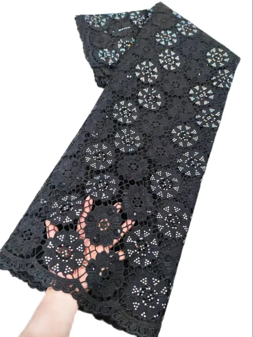 

African Nigerian Water Soluble Cord Lace Fabric African Lace Fabric 2023 High Quality French Mesh Lace Fabric For Wedding Dress