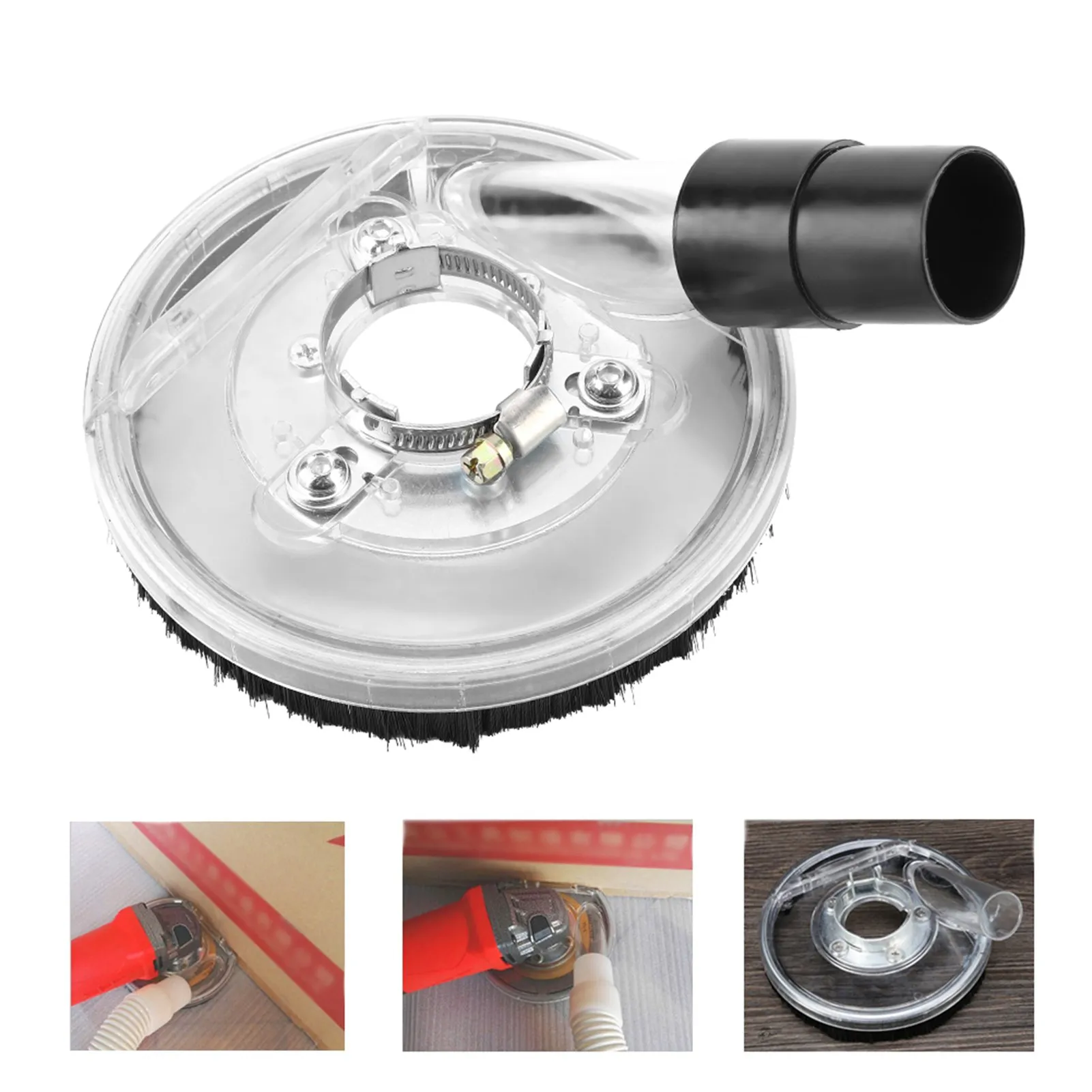 Universal Clear Vacuum Dust Shroud for Handheld Angle Grinders (80-125mm)