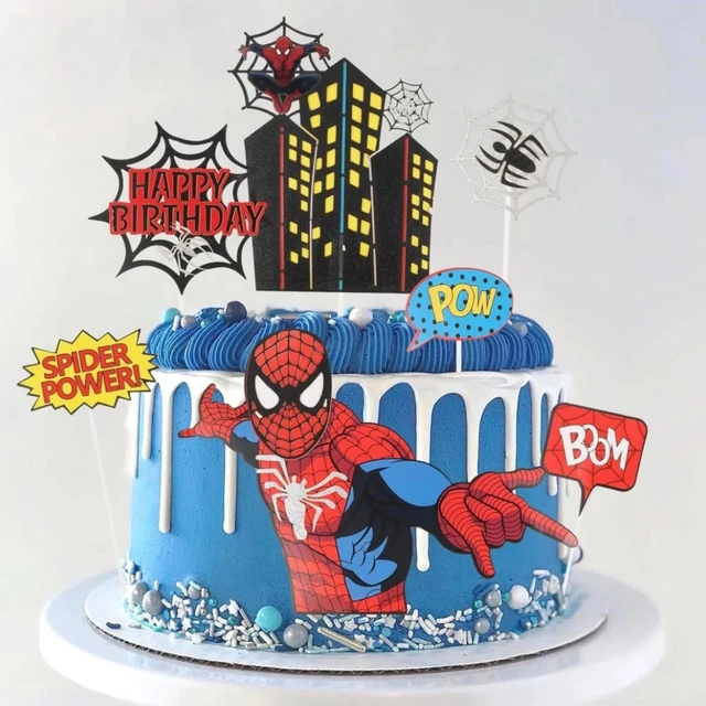 Torta Decorata Spiderman: Torta In Pasta Di Zucchero Dell' Uomo Ragno - Foto 4