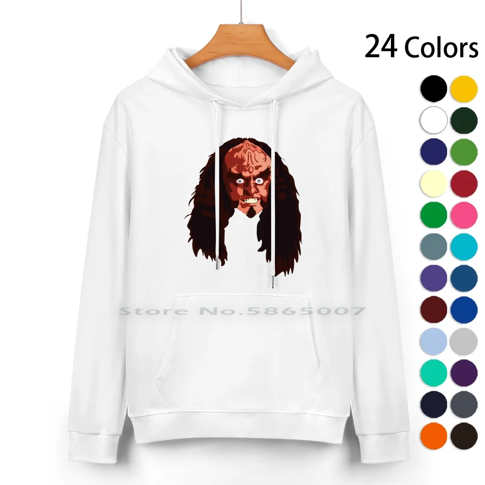 

Gowron Pure Cotton Hoodie Sweater 24 Colors Klingon Gowron Eyes Evil Chancellor 100% Cotton Hooded Sweatshirt For Women Men