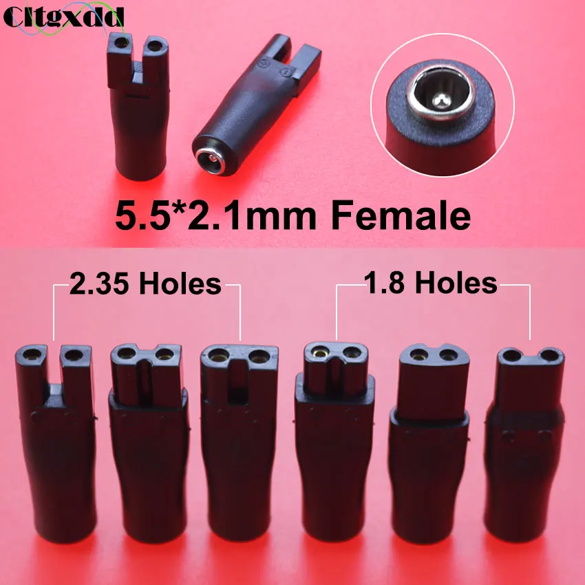 

1PCS DC 5.5*2.1mm Female to Double Hole 2-Prong Connector Power Charging Adapter Converter Plug For PHILIPS Pentium Shavers etc