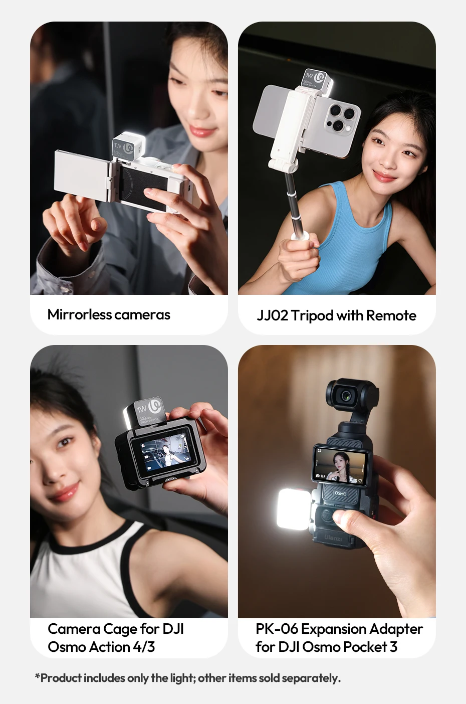 Cube Light Fill Light Video Light for Smartphone Camera for DJI Osmo Action 5/4/