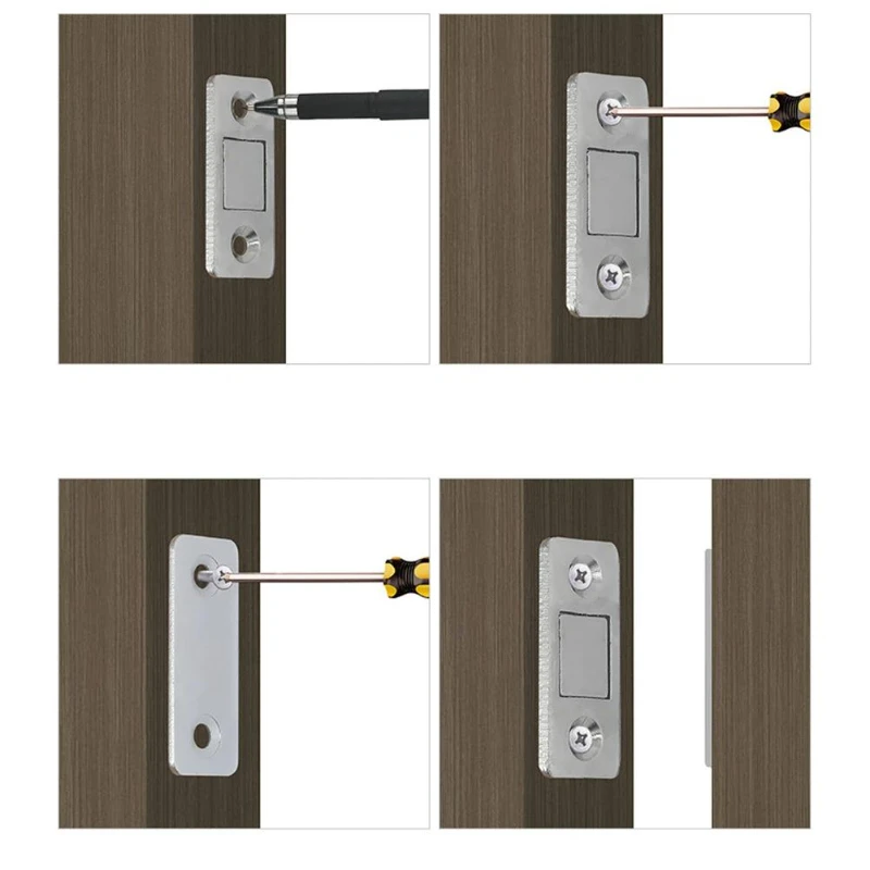Ultra Thin Door Closer Magnetic Door Catch Latch Strong Magnet Storage Screw Sticker Furniture Cabinet Cupboard For Home magnetic door stopper
