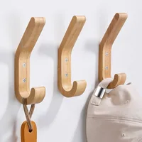 Wood Clothes Hanger Wall Mounted Coat Racks Storage Hook Key Holder Hat Scarf Handbag Hanger Organizer Home and Decoration Hooks 1