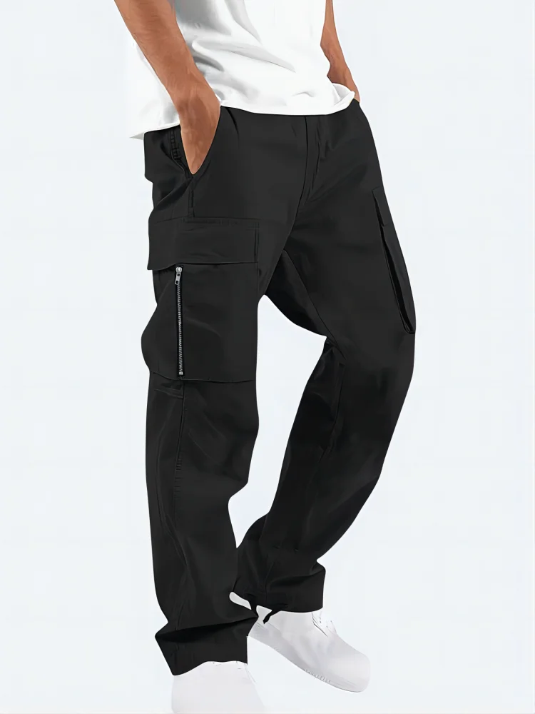 

2024 New Multi-Pocket Spring Summer Cargo Pants Men's Streetwear Zipper Legs Tight Work Jogging Y2K Cotton Casual Tactical Pants