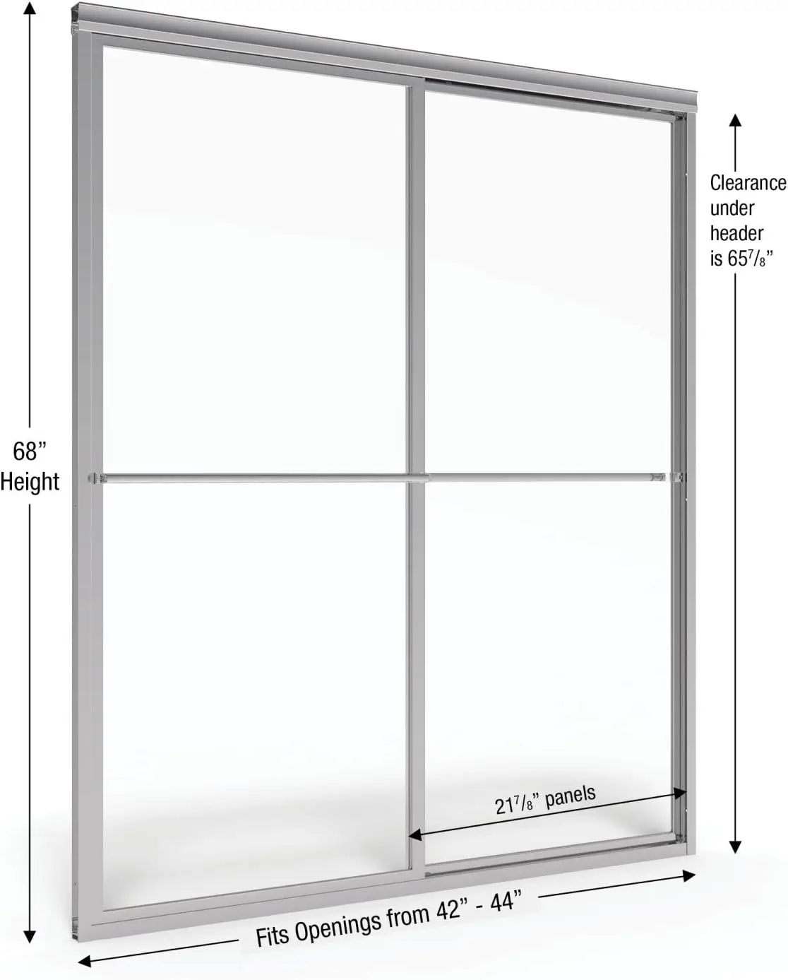 Deluxe Framed Sliding Shower Door Fits 42 to 44 inch opening Obscure Glass Silver Finish ensures stability safety T lock feature