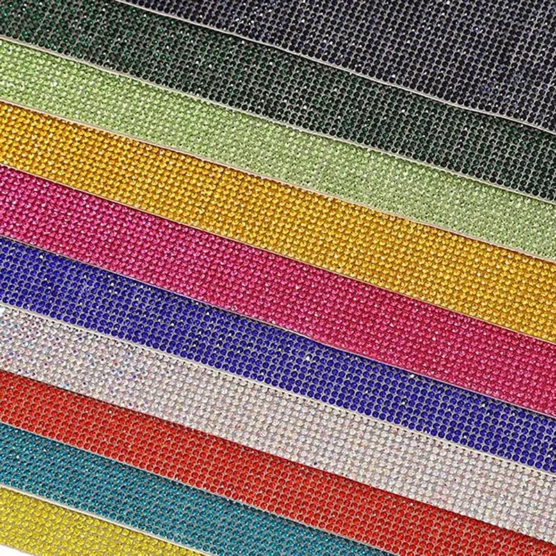 12x20cm 자기 접착제 라인 석 스티커 테이프 DIY 장식 다이아몬드 스티커 예술 공예 DIY 자동차 전화 의류 장식