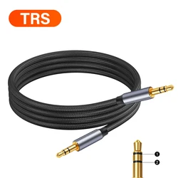 Premium Gold Plated Aux Cable for High-Quality Audio Connectivity (TRS Grey)