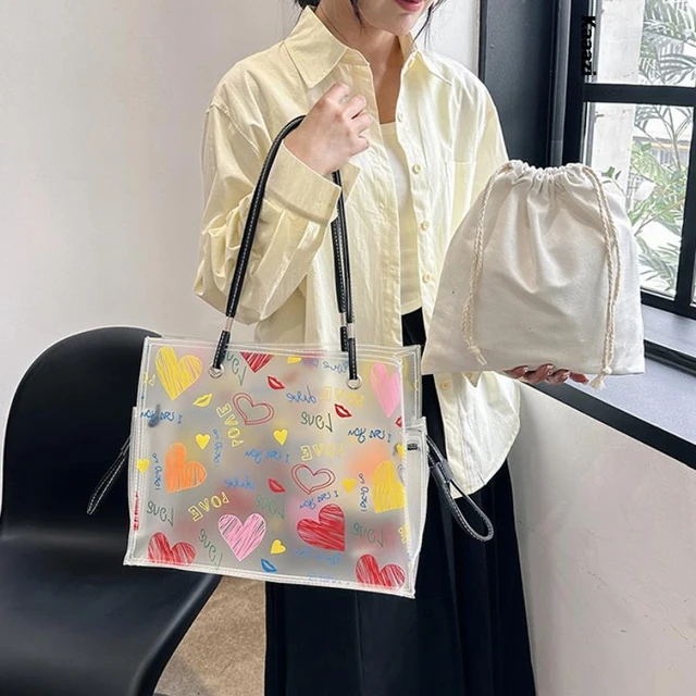 Source Large Capacity TOTE BAG Transparent PVC Travel Bag Designer Handbags  Famous Fashion Women Shoulder Tote bags on m.