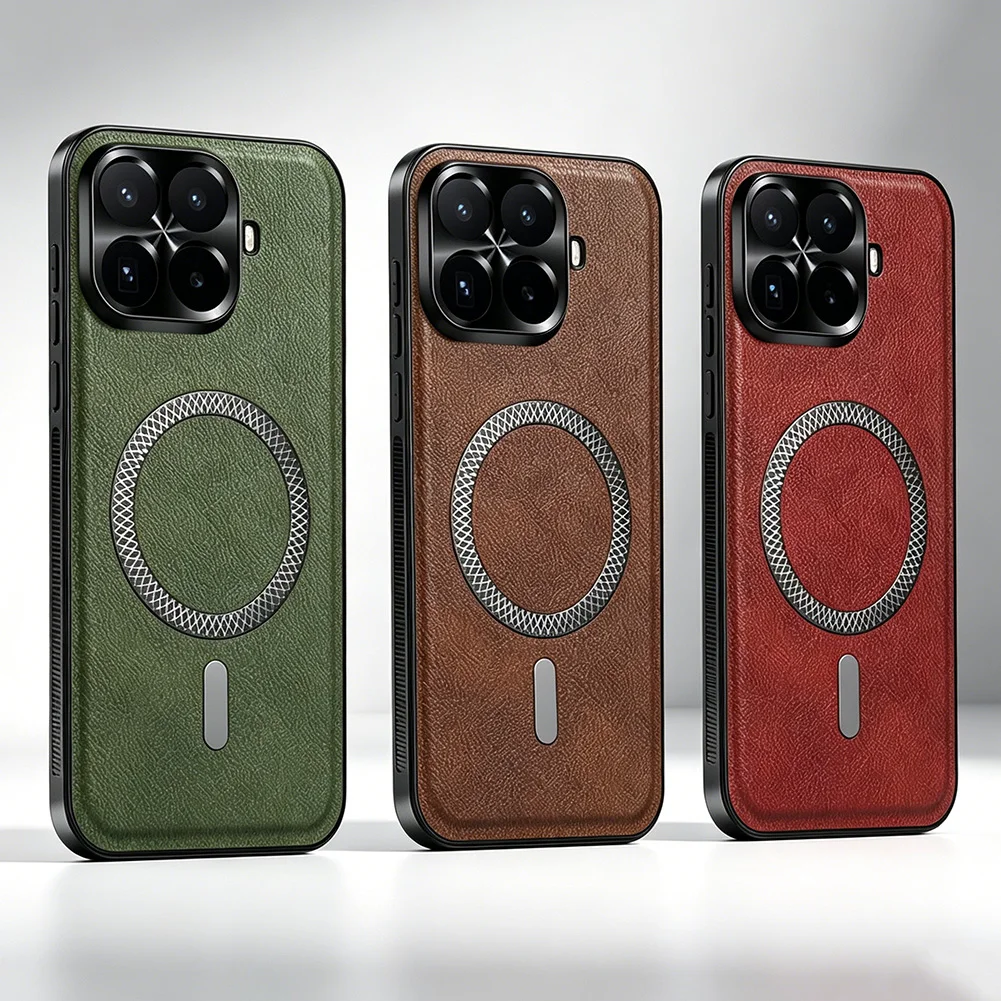 Vintage Leather Texture Non-Slip Frame Phone Case Cover