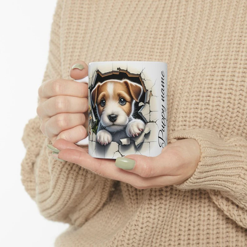 Benutzerdefinierte Haustier-Namenstasse, 11 Unzen, personalisierte Keramik-Kaffeetasse mit Ihrem Hund/Katze, Name und Foto, anpassbares Geschenk für Haustierliebhaber – Detail 15