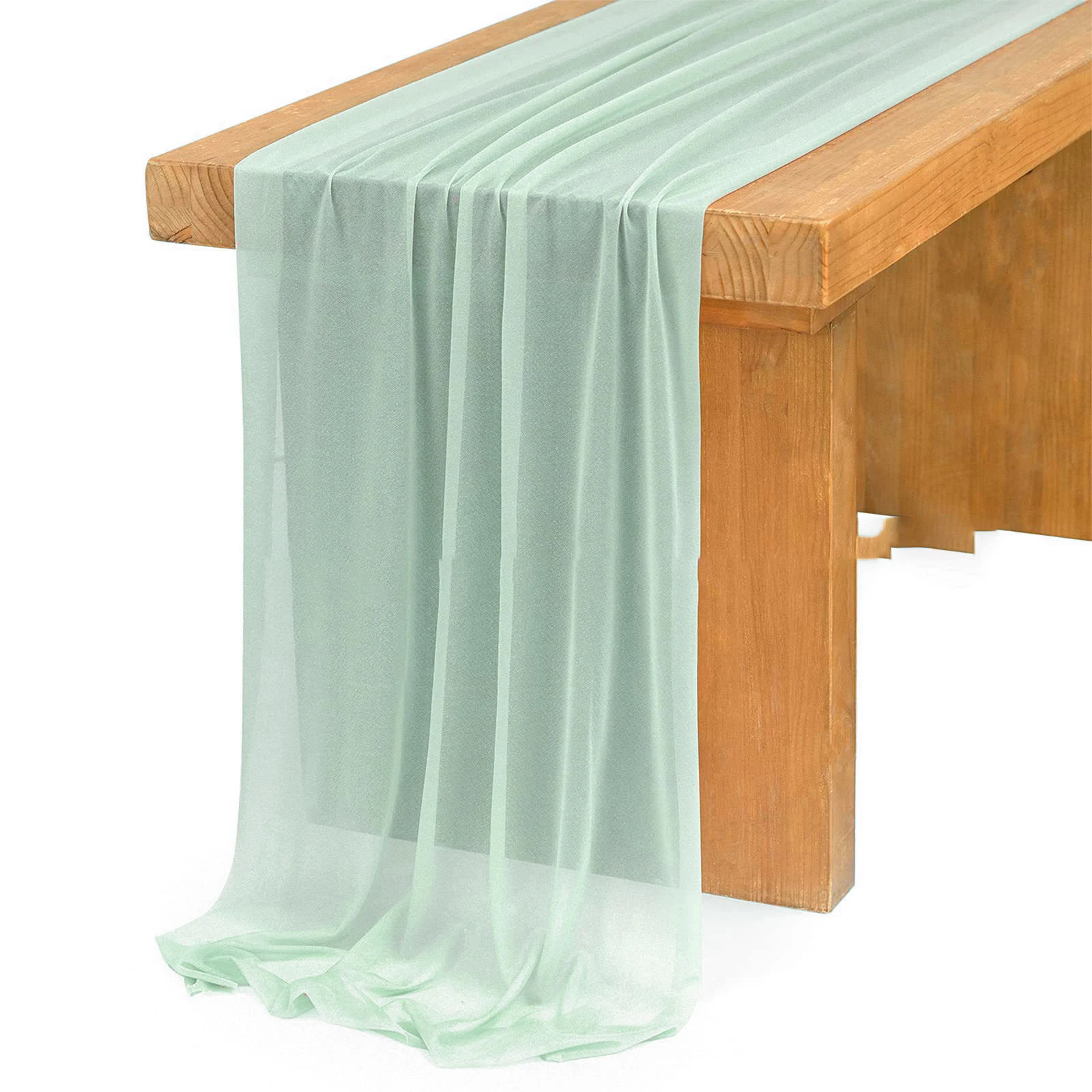 Pink Table Runner Chiffon Table Setting Semi-Sheer Dining Vintage Wedding Party Christmas Banquets Arches Cake Decor 3
