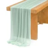 Pink Table Runner Chiffon Table Setting Semi-Sheer Dining Vintage Wedding Party Christmas Banquets Arches Cake Decor 3