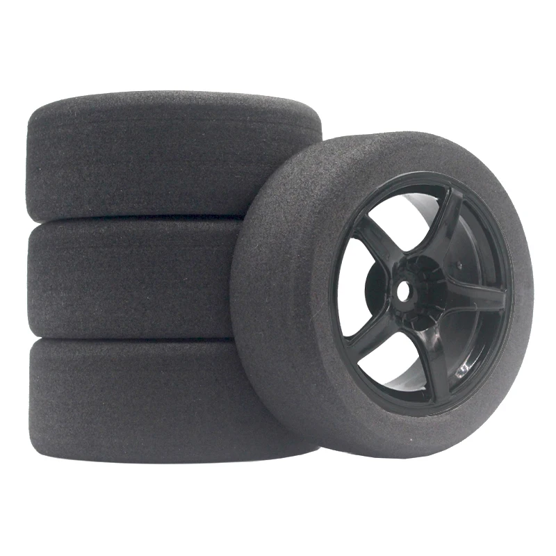 4 Ruote Complete Con Gomme In Schiuma Per Auto RC 1/10 – Compatibili HSP HPI – Su Strada