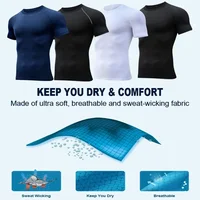Fitness Man T-shirt Bat Print Compression Shirts for Men Summer Short Sleeve Rash Gym Workout Running Tshirt Athletic Tees Tops 2