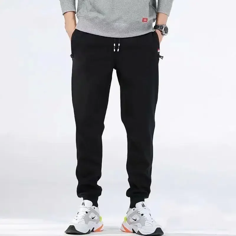 Winter Men's Cotton Tight Track Pants Fleece-Lined Thick Lambskin Knitted Sweatpants Casual Pants Men's Factory Direct Supply 6
