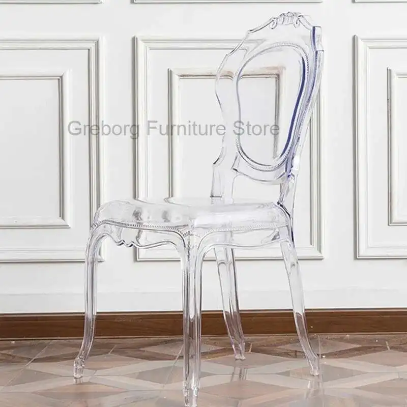 Vintage Jardin Chairs Modern Black Designer Banquet Chairs Acrylic Transparent Poltronas Confortaveis Para Sala Loung Furniture